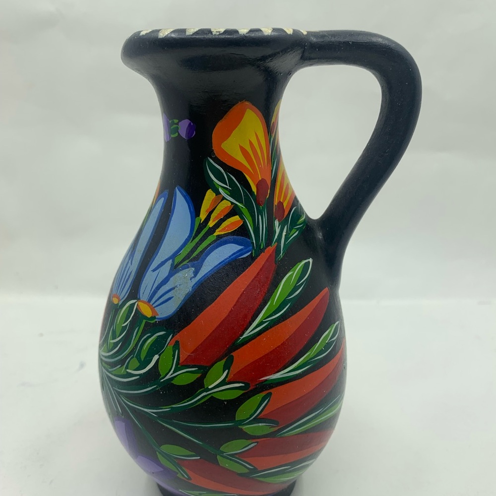 Hand-Painted Floral Ceramic Vase